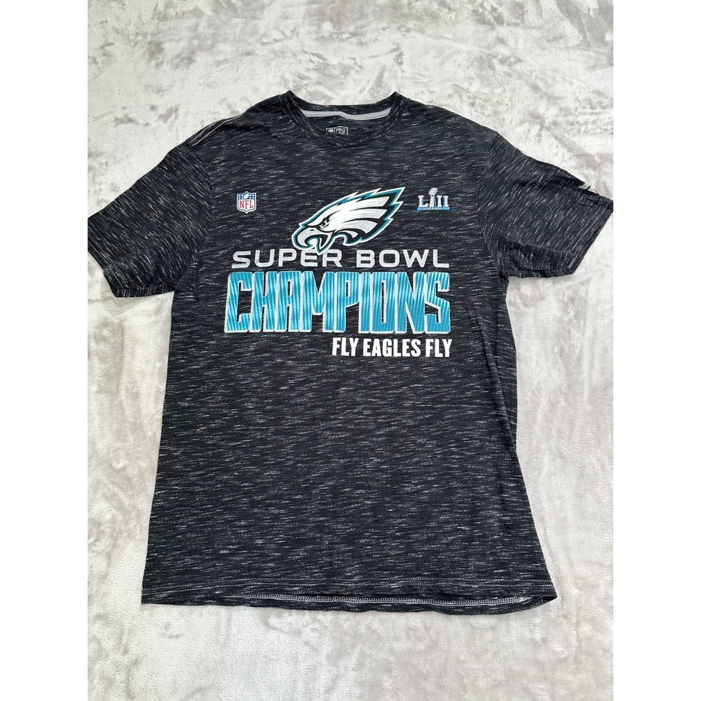 Philadelphia Eagles Suer Bowl T-Shirt Men's Size Medium Gray Short Sleeve EUC
